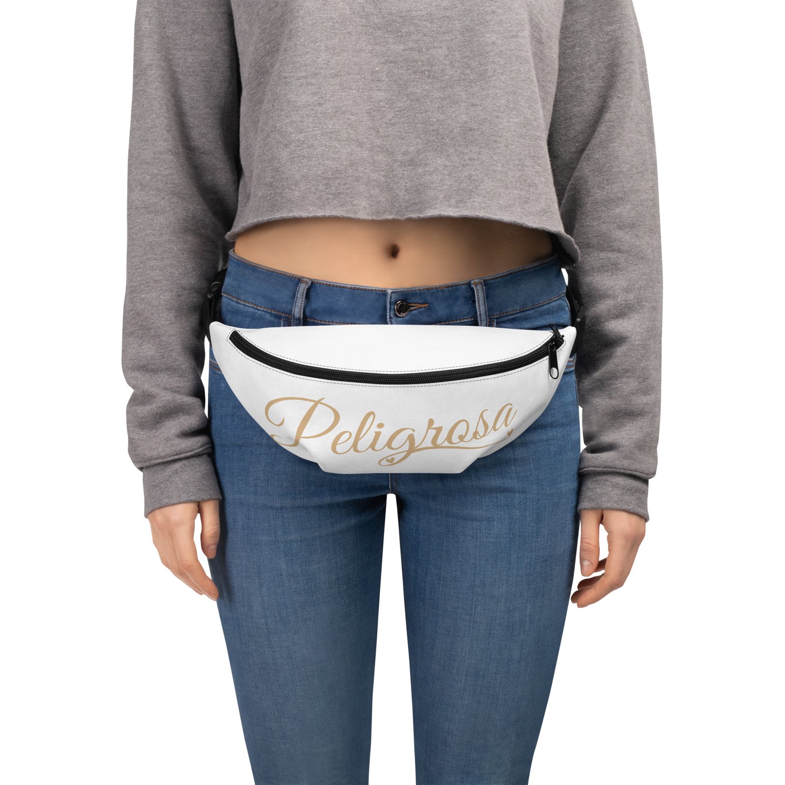 White and Gold Peligrosa Fanny Pack